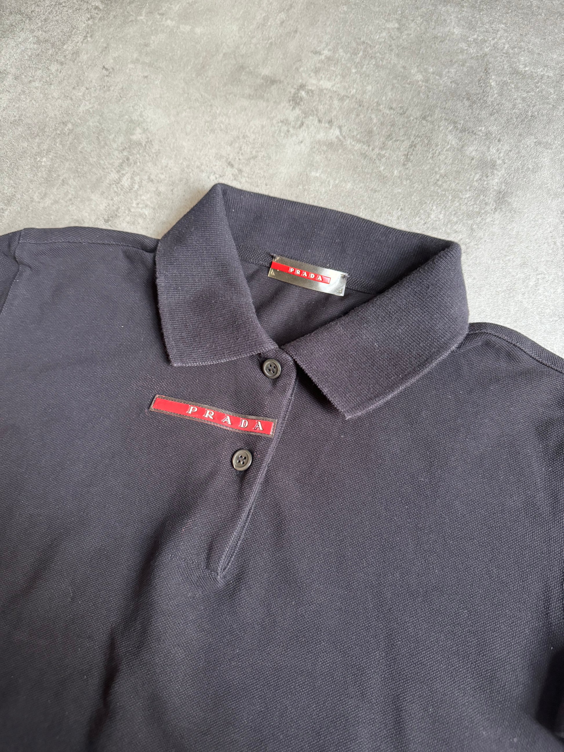 2003 Prada Linea Rossa Black Polo (XS) - 6