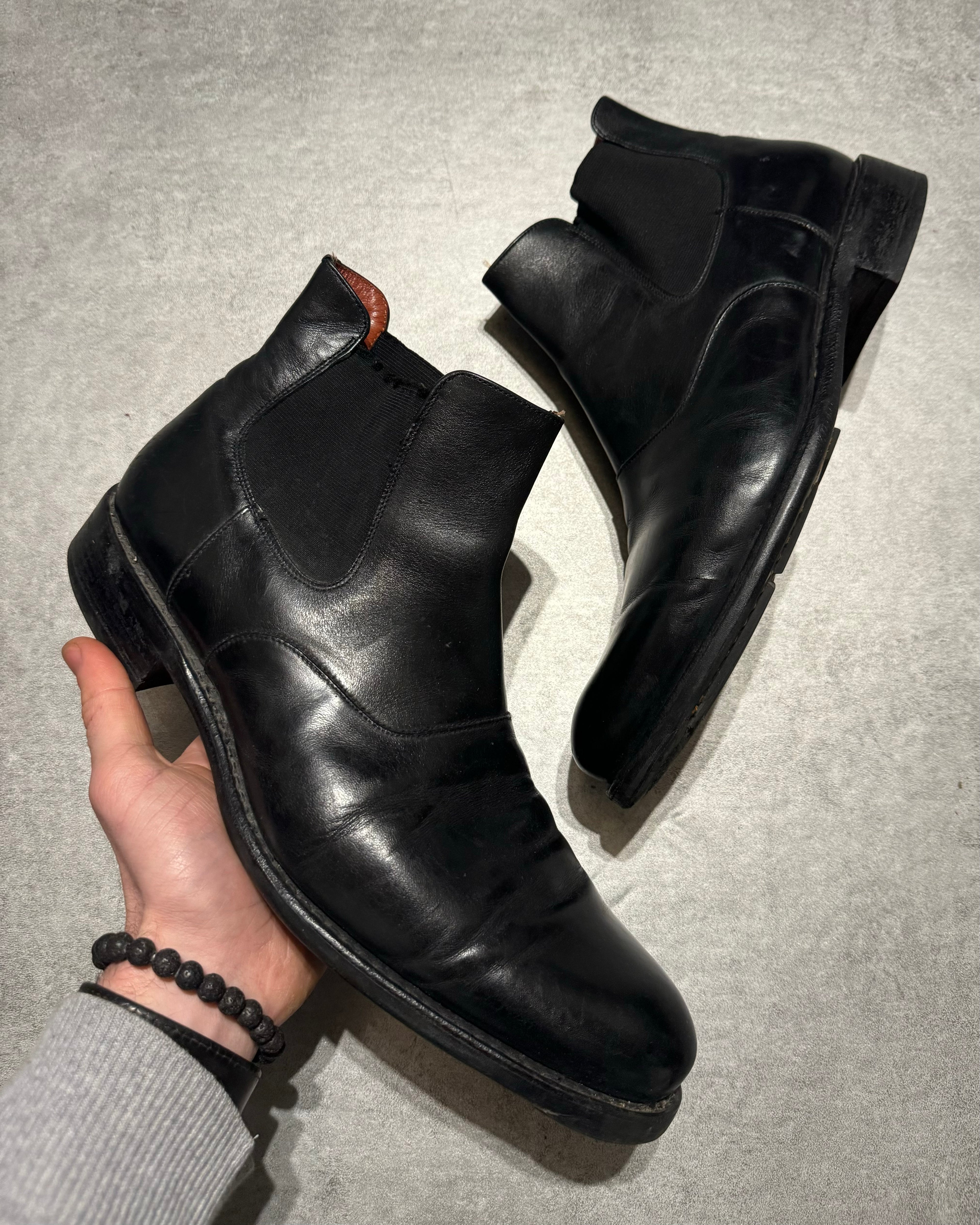 Paraboot Black Minimalist Leather Boots (45) - 1