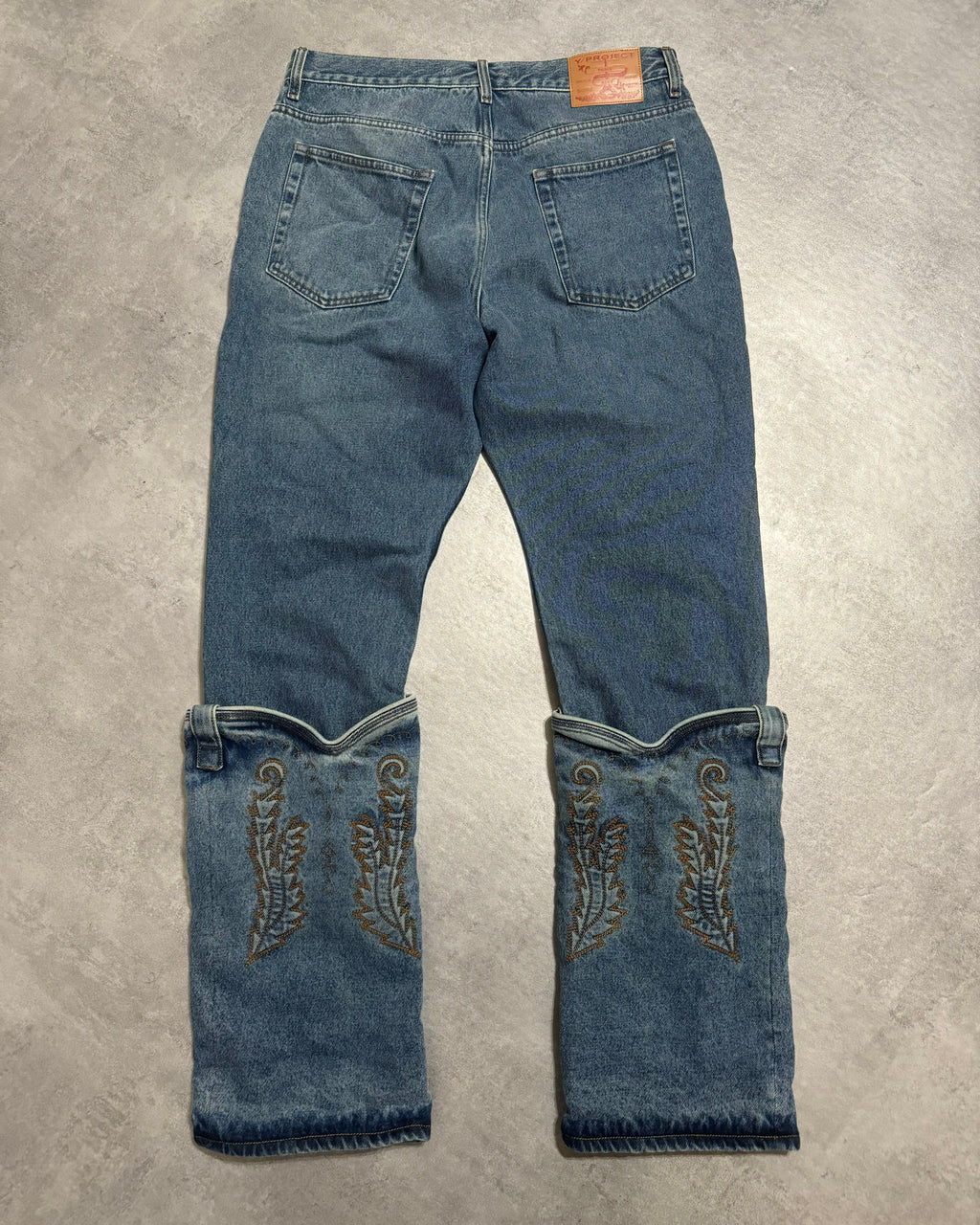 SS2023 Y/Project Cow-Boy Brut Blue Astro Cavalier Denim Jeans (L) - 2