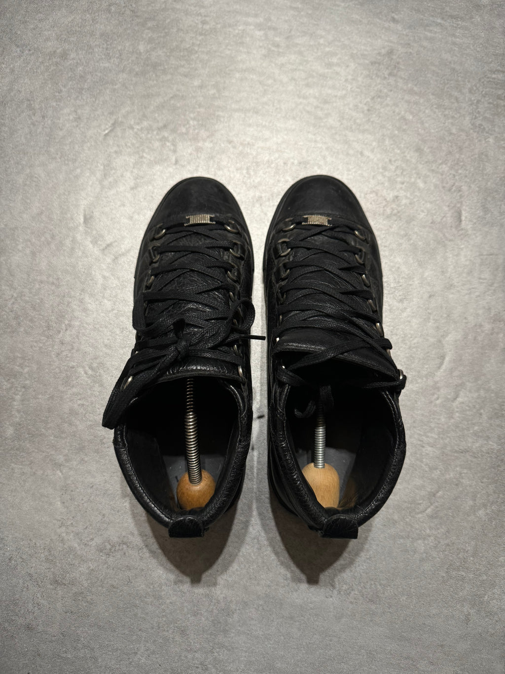 Balenciaga Arena Black High Top Leather (41) - 6
