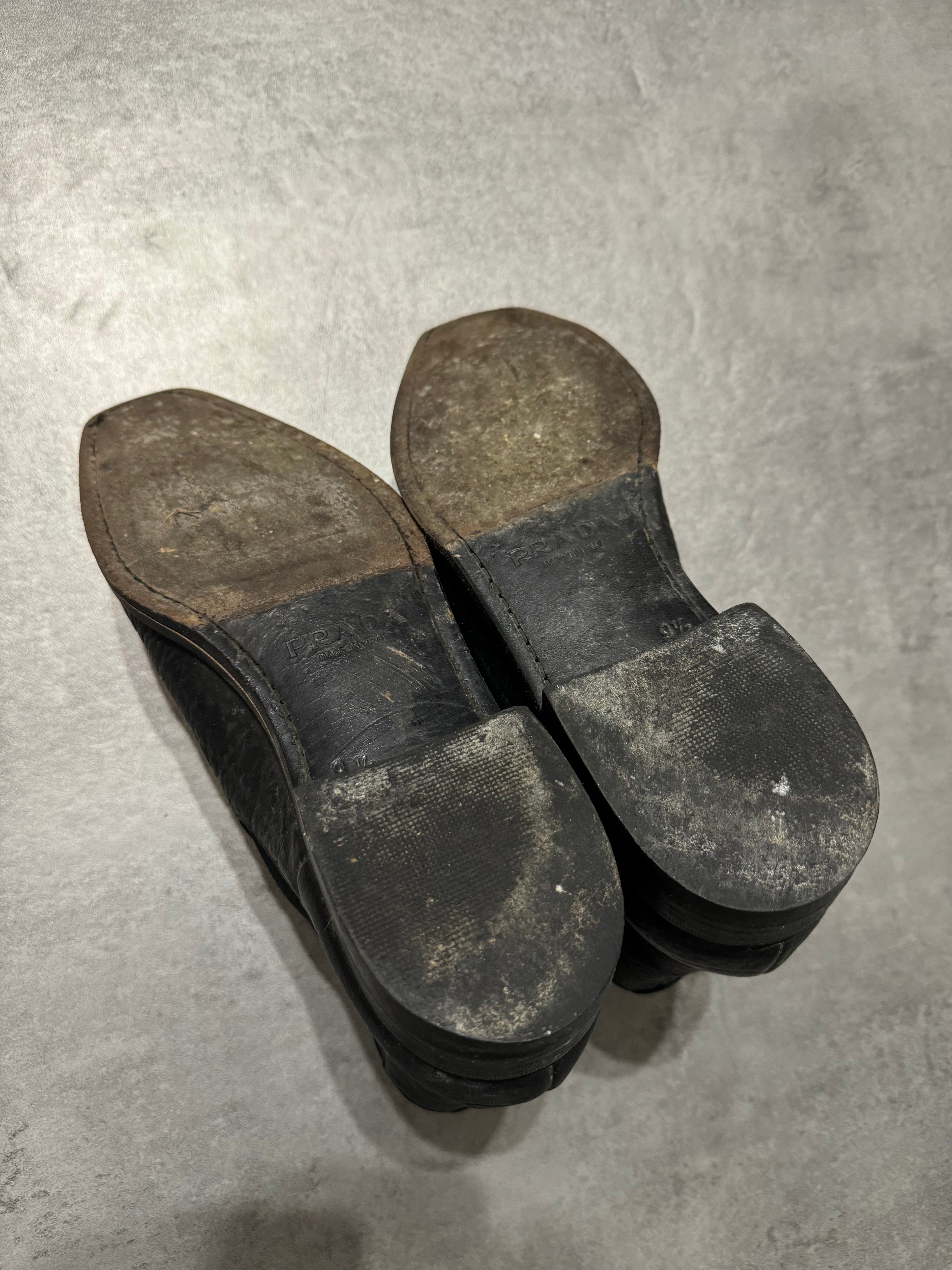 2000s Prada Black Leather Premium Boots (44) - 5