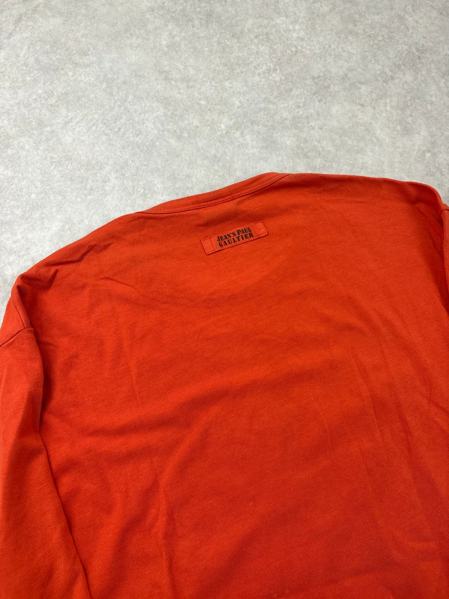 2000s Jean Paul Gaultier Orange Cross Longsleeve kELlsFkm 6