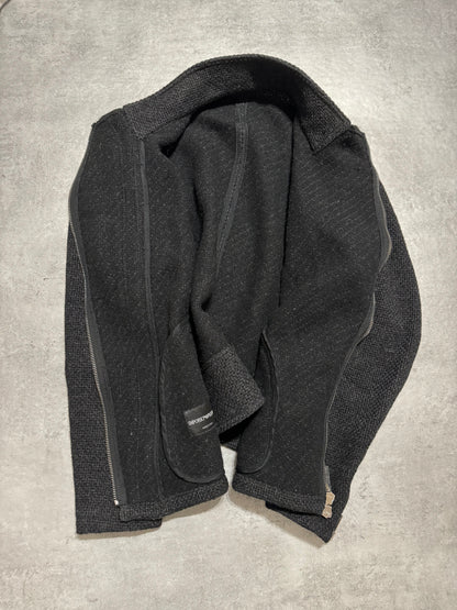 FW2015 Emporio Armani Grey Asymmetrical Wool Multi Zips Jacket (M/L) - 5