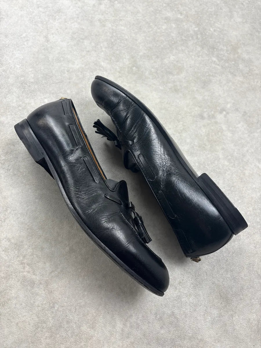 2000 Gucci Black Leather Tassel Loafers LknXrum 5