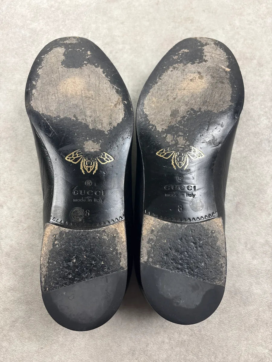 2000 Gucci Black Leather Tassel Loafers LknXrum 7