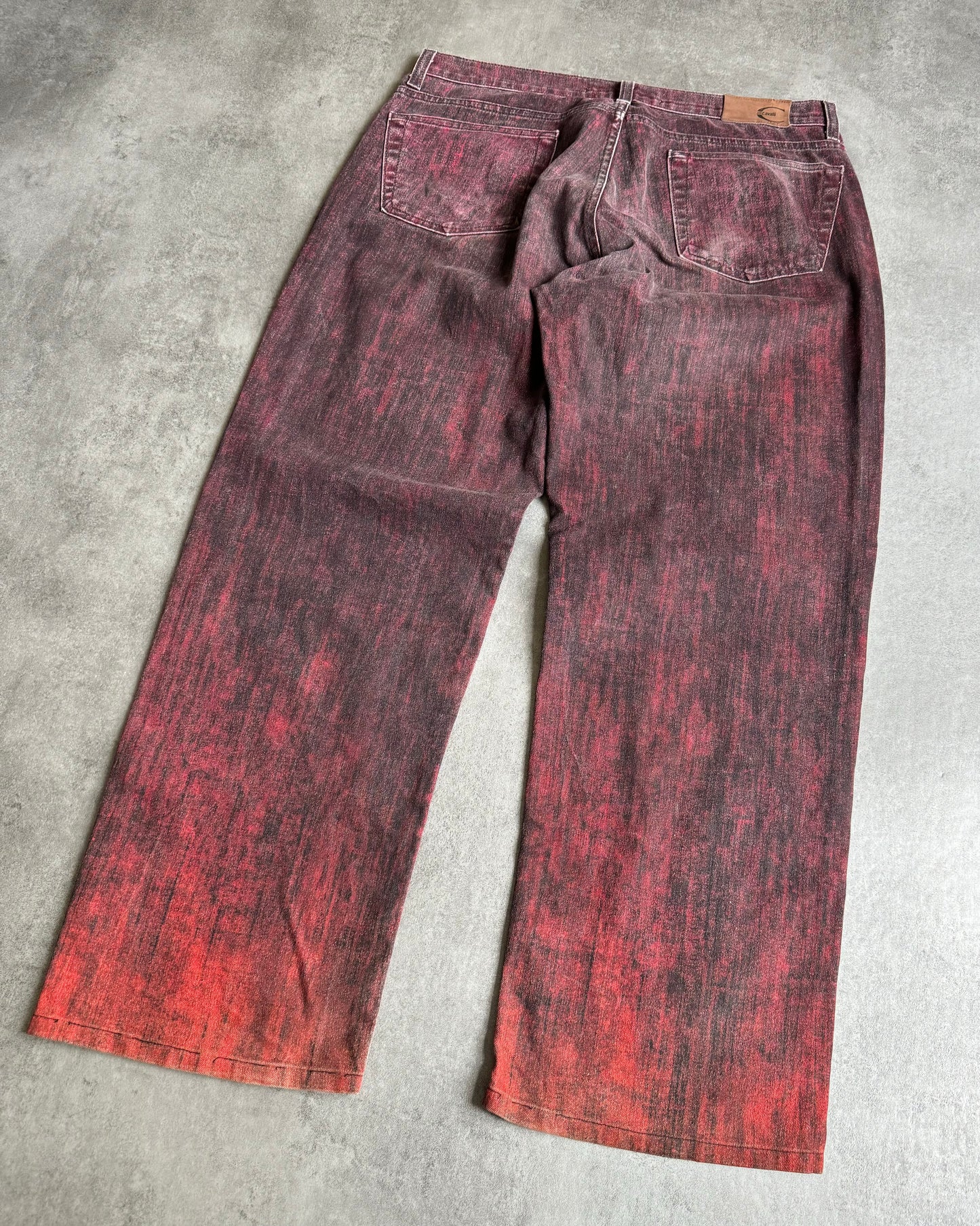 SS2004 Cavalli Magma Faded Cozy Relaxed Pants (L) - 2