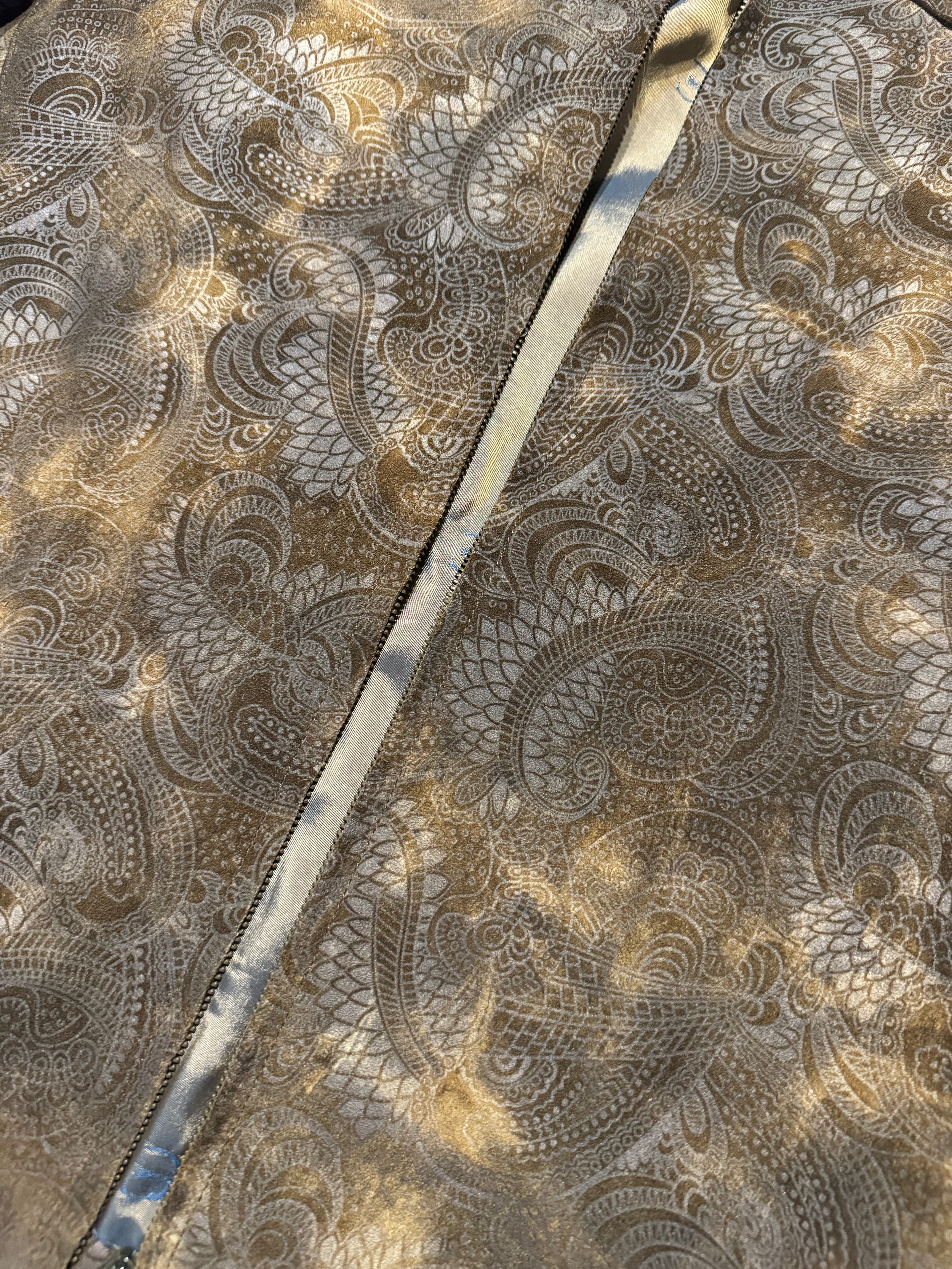 2000s Cavalli Brown Spiritual Dragon Faded Leather Premium Jacket (L) - 11