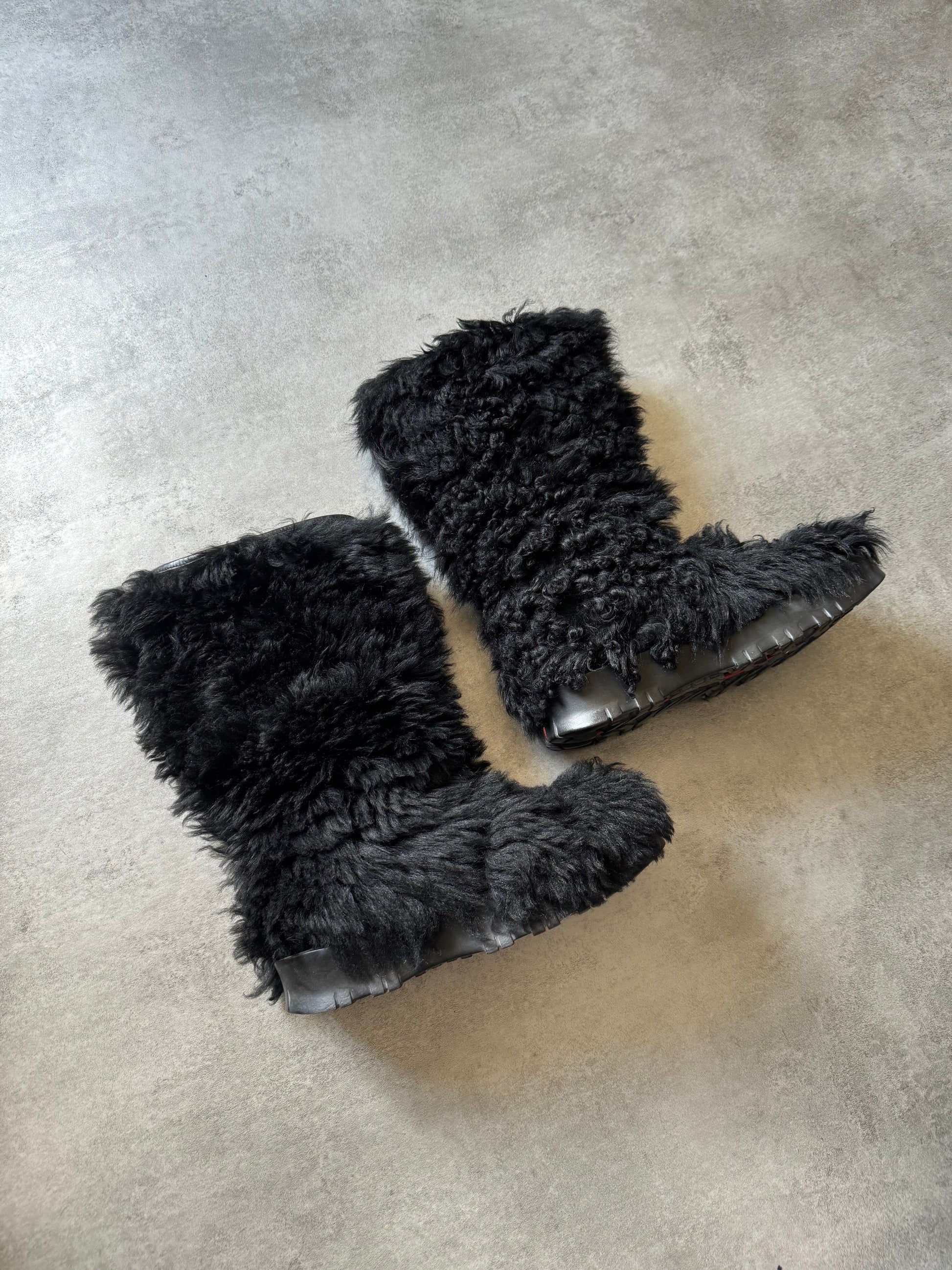 FW1999 Prada Black Fur Boots  (39) - 2