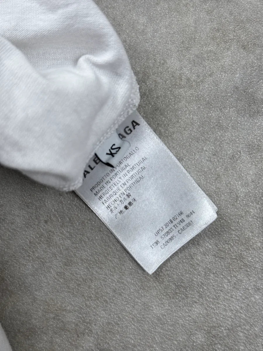 SS2018 Balenciaga White BB Logo Distressed Neckline T-Shirt kOGZtTwC 11