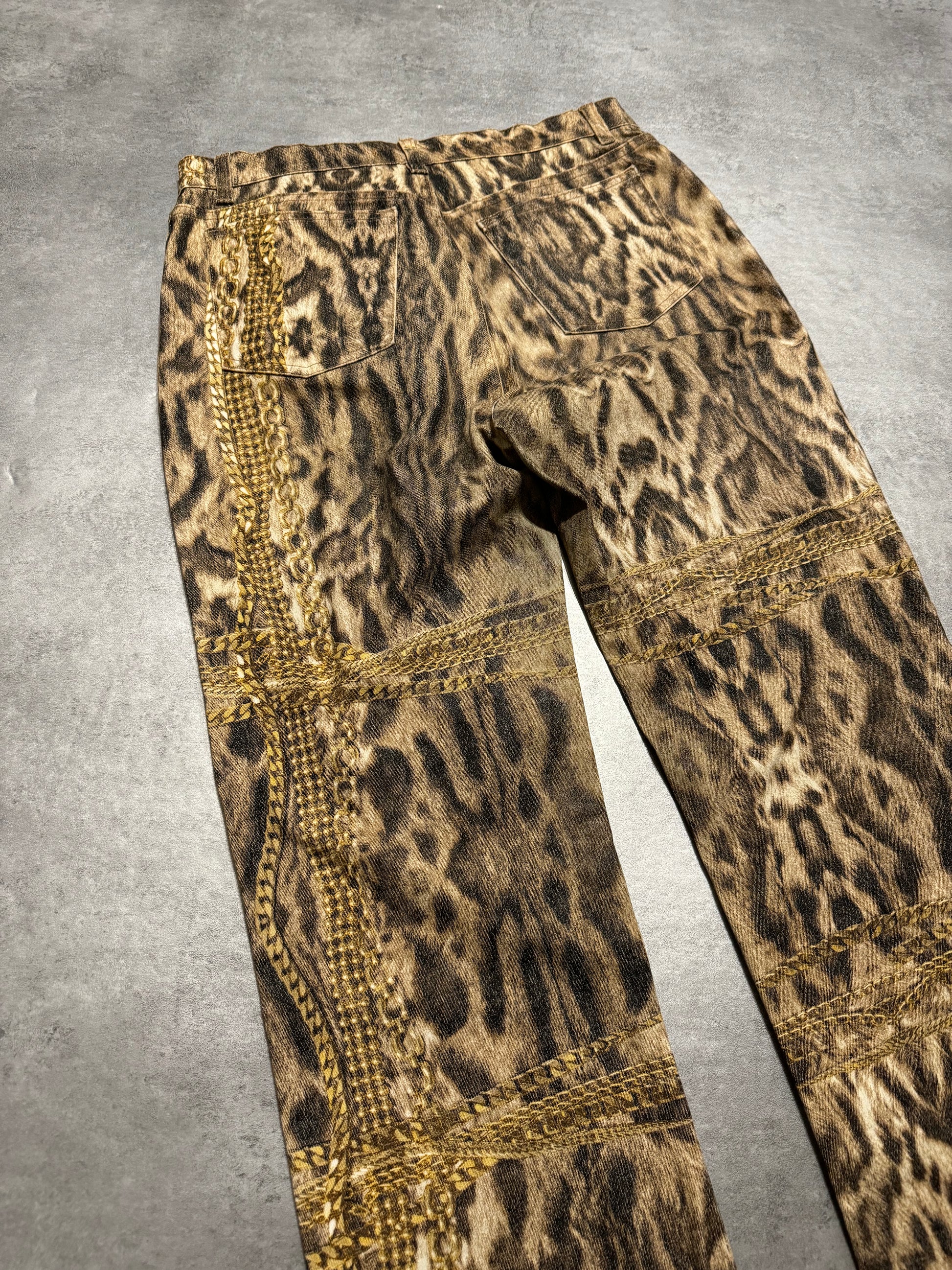 FW2003 Roberto Cavalli Gold Legacy Leopard Pants  (M) - 6