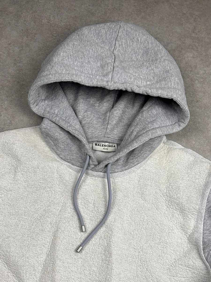 AW2014 Balenciaga Light Grey Contrast Panel Hoodie kVOBVbIV 8
