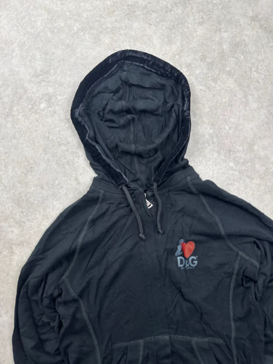 AW2006 Dolce & Gabbana Black Heart Zip-Up Hoodie kYMhPVfz 3