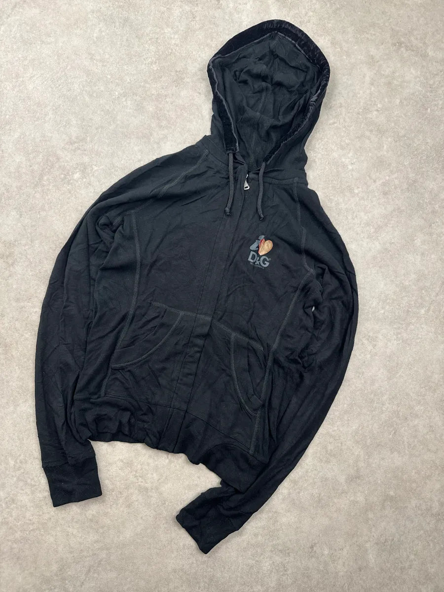 AW2006 Dolce & Gabbana Black Heart Zip-Up Hoodie kYMhPVfz 4