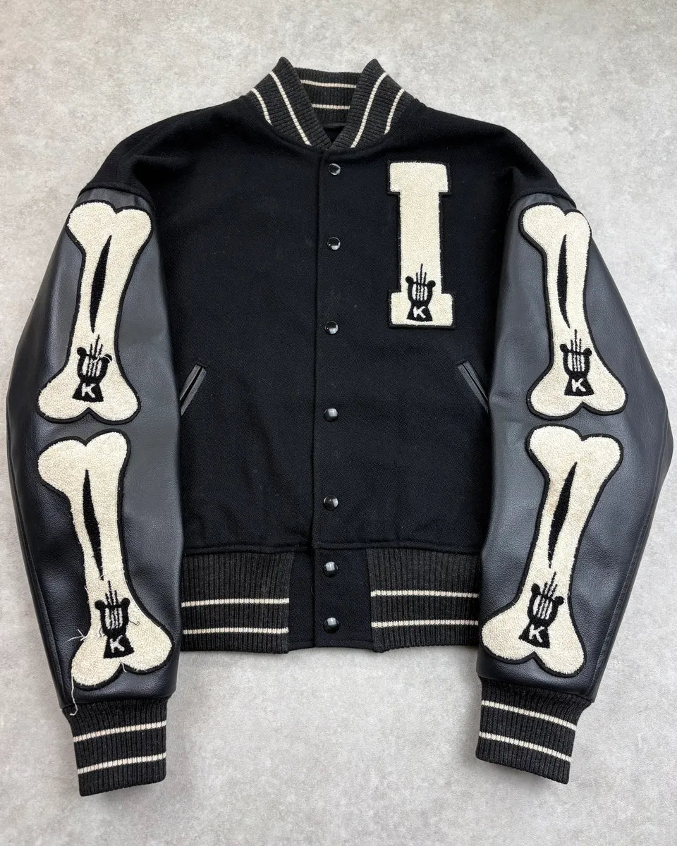 Kapital Bones Black Wool Varsity Jacket OQqwclu 0