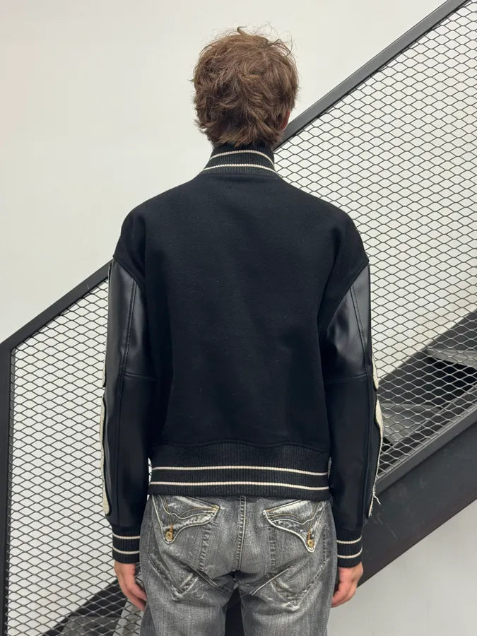Kapital Bones Black Wool Varsity Jacket OQqwclu 2