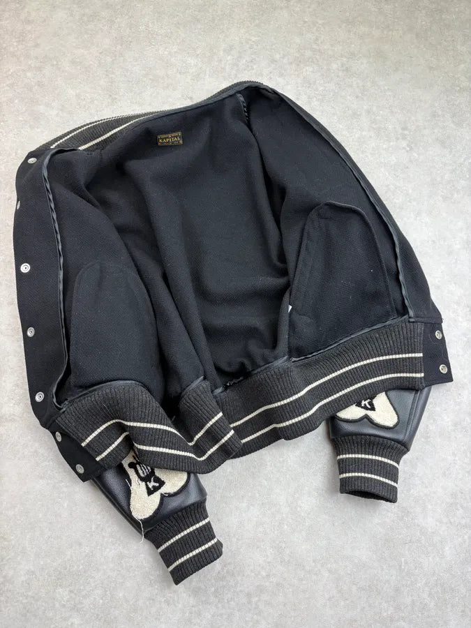 Kapital Bones Black Wool Varsity Jacket OQqwclu 6