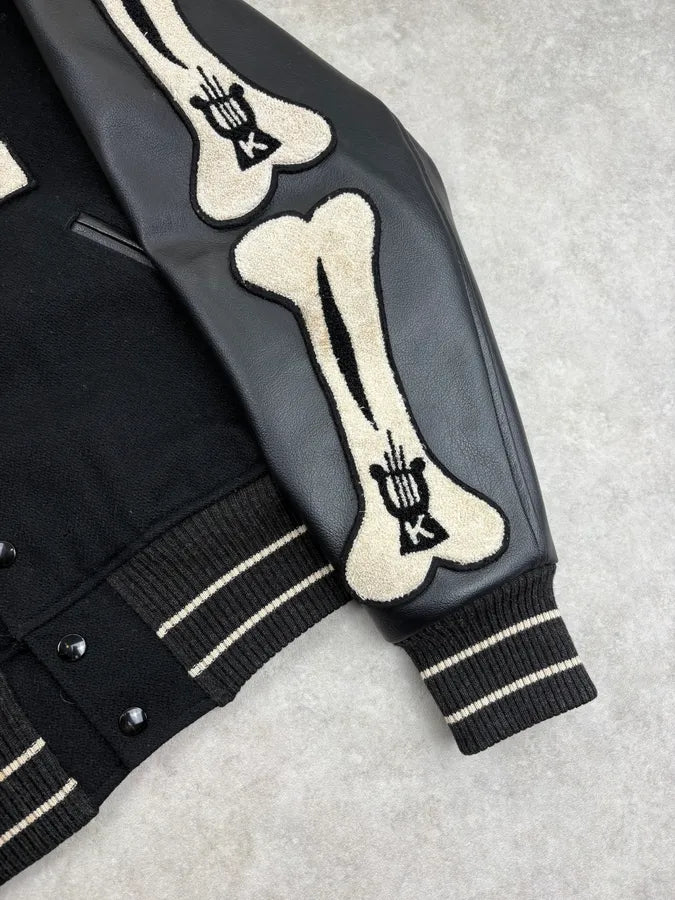 Kapital Bones Black Wool Varsity Jacket OQqwclu 7