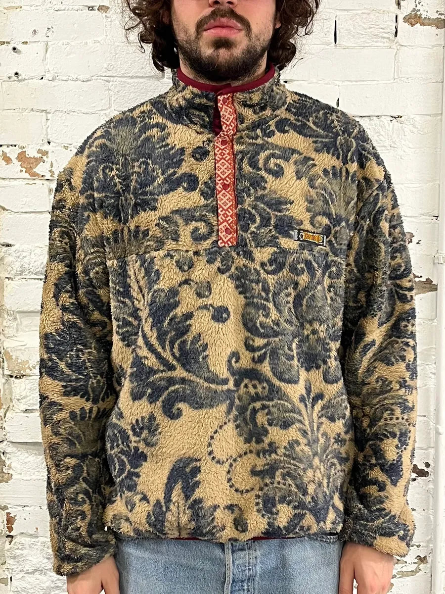 Kapital Damask Fleece Snap Beige Sweater soeDxgH 1