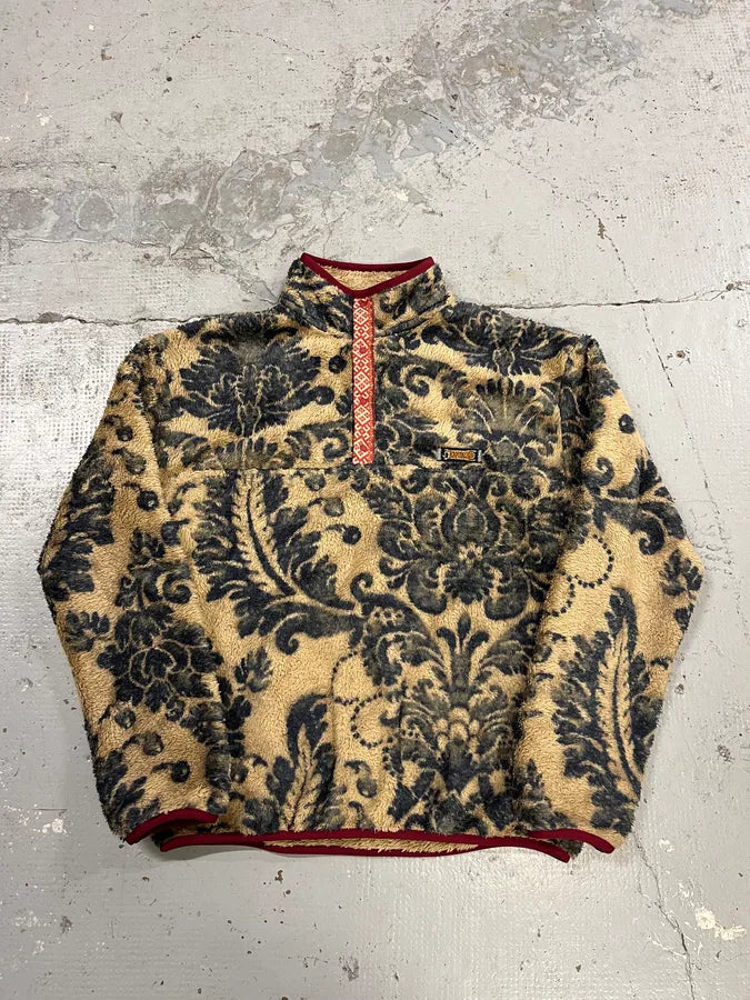 Kapital Damask Fleece Snap Beige Sweater soeDxgH 3