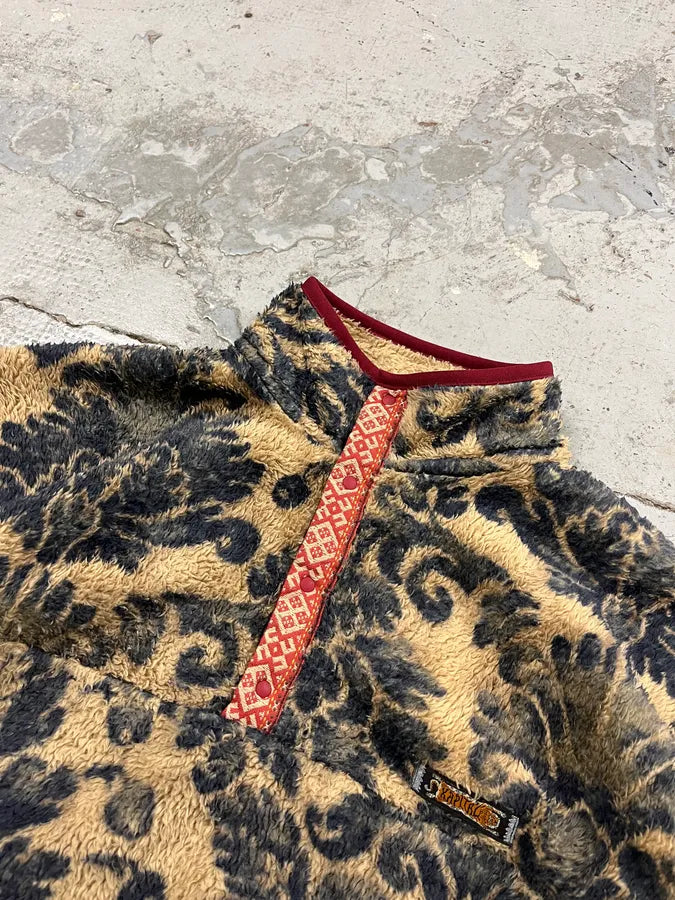 Kapital Damask Fleece Snap Beige Sweater soeDxgH 4