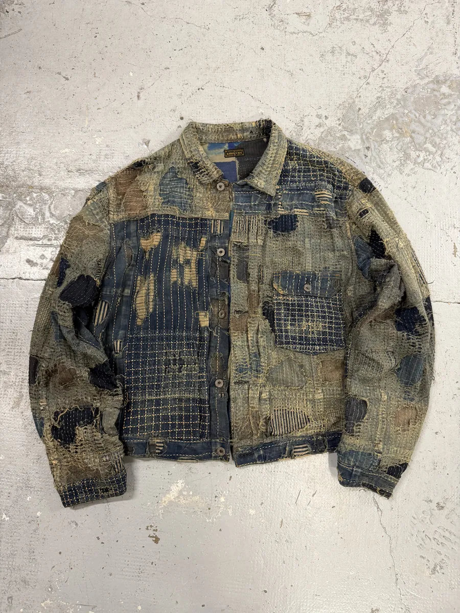 Kapital Japanese Boro Blue Distressed Denim Jacket lfCJjrW 0