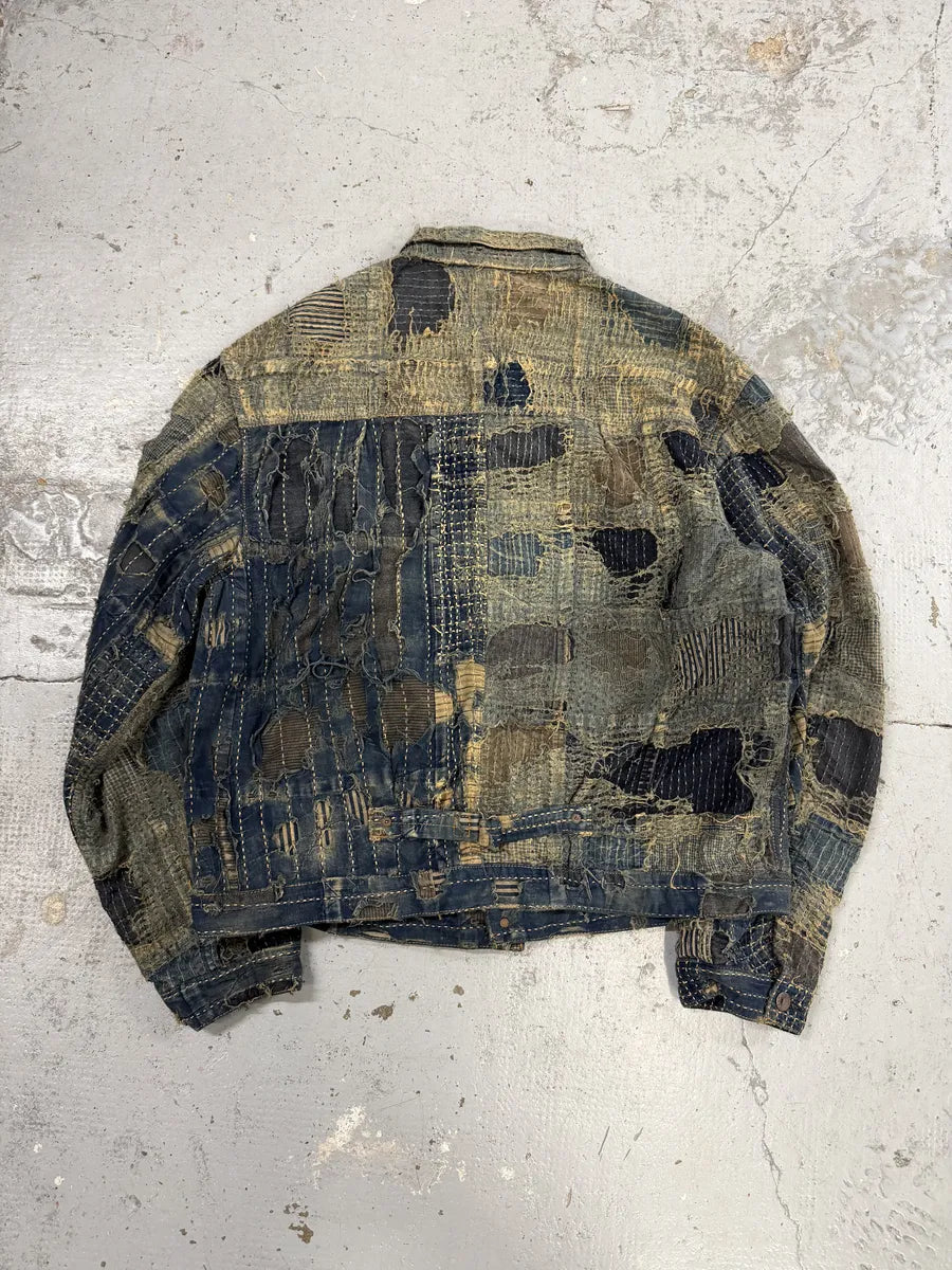 Kapital Japanese Boro Blue Distressed Denim Jacket lfCJjrW 1