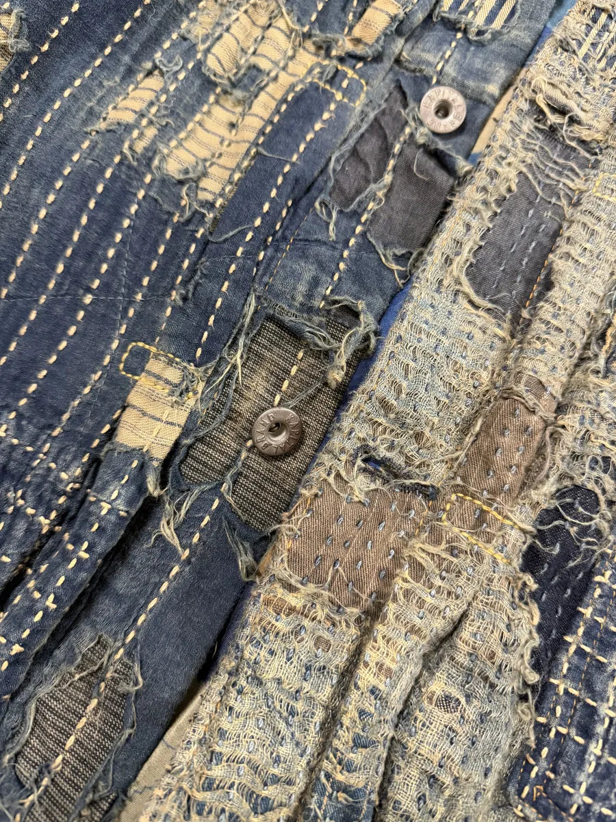 Kapital Japanese Boro Blue Distressed Denim Jacket lfCJjrW 13