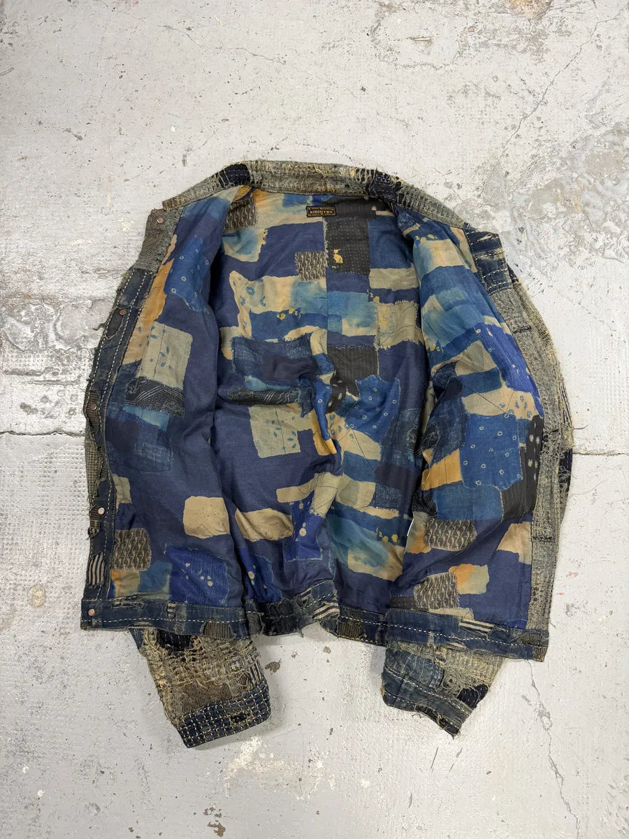 Kapital Japanese Boro Blue Distressed Denim Jacket lfCJjrW 2