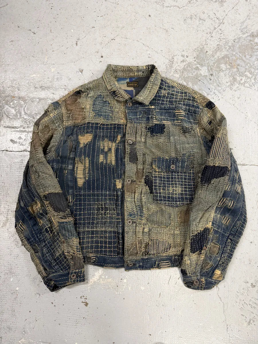 Kapital Japanese Boro Blue Distressed Denim Jacket lfCJjrW 4