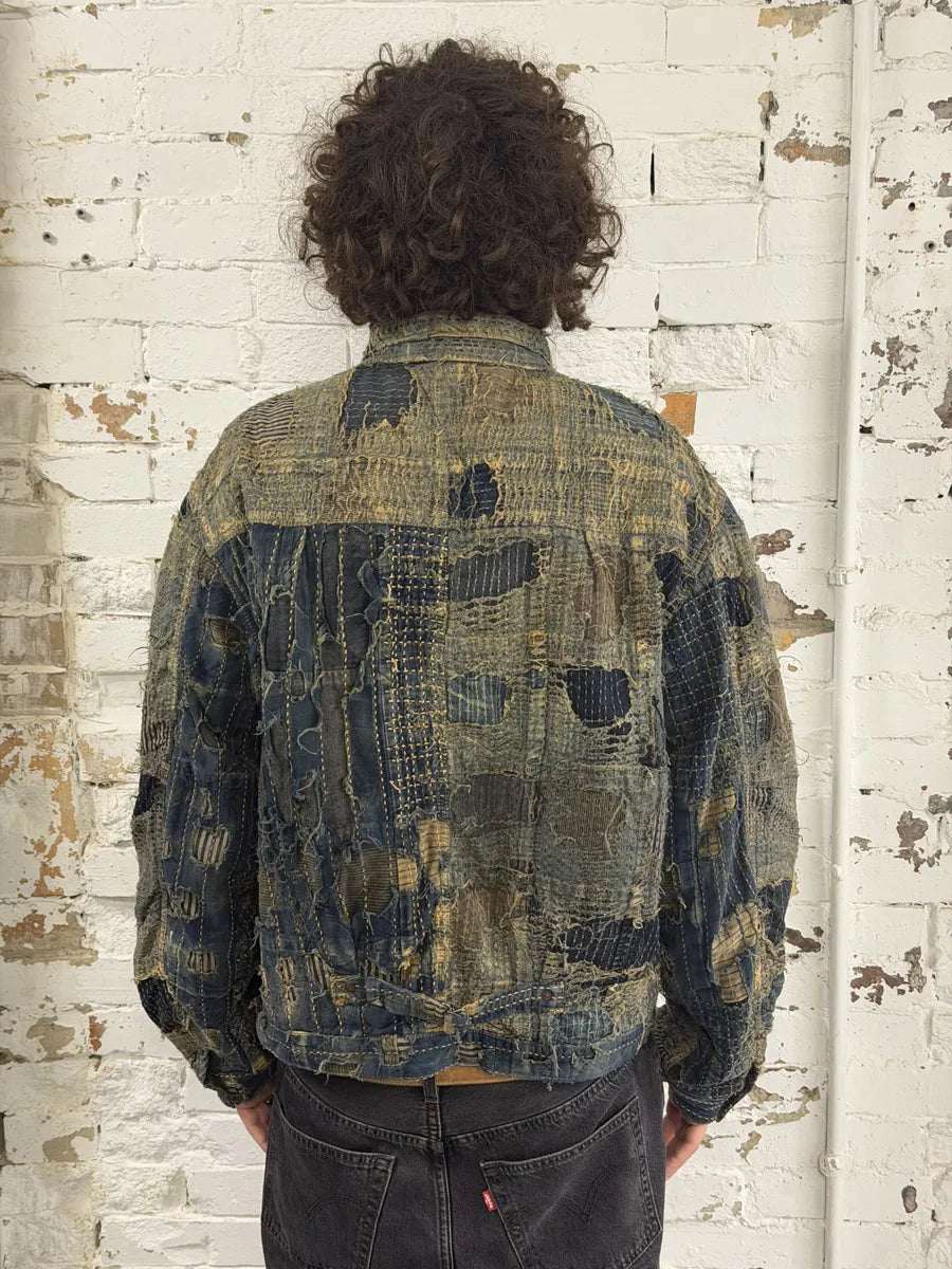 Kapital Japanese Boro Blue Distressed Denim Jacket lfCJjrW 6