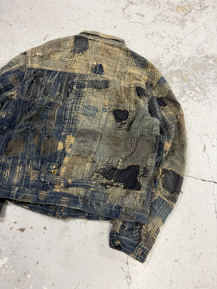 Kapital Japanese Boro Blue Distressed Denim Jacket lfCJjrW 7
