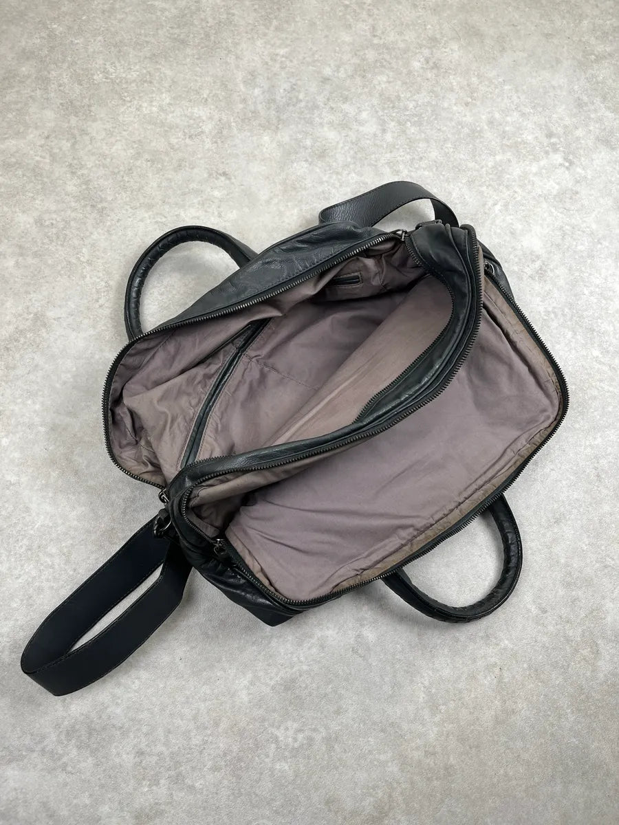 2000s Bottega Veneta Black Leather Intrecciato Woven Handle Bag keCLbXkl 4