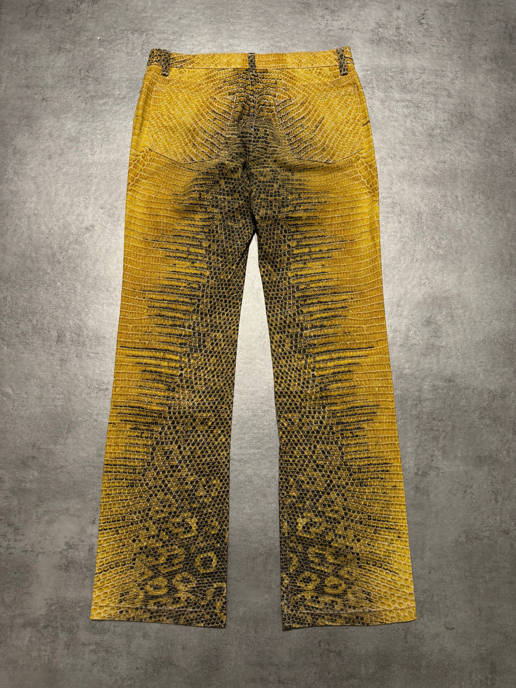 1990s Roberto Cavalli Bees Yellow Scales Pants (S) - 2