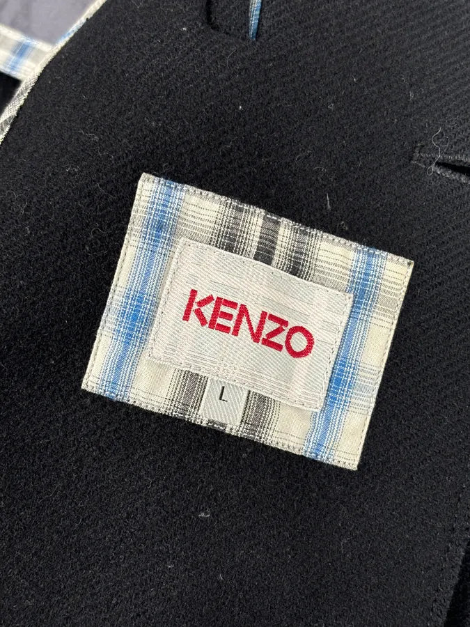Kenzo Black Classy Wool Buttoned Coat gTDbCiM 7