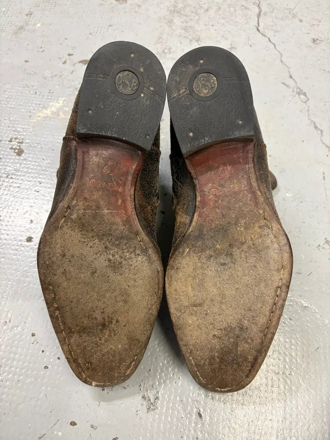 Kenzo Brown Distressed Leather Chelsea Boots bGYeVCd 7