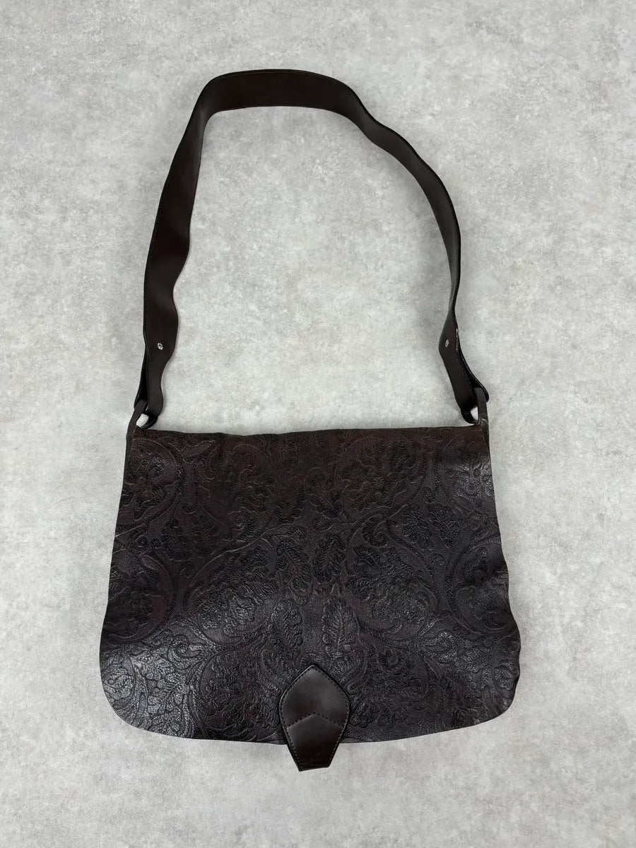 Kenzo Brown Embroidered Shoulder Bag lypMYkJ 0