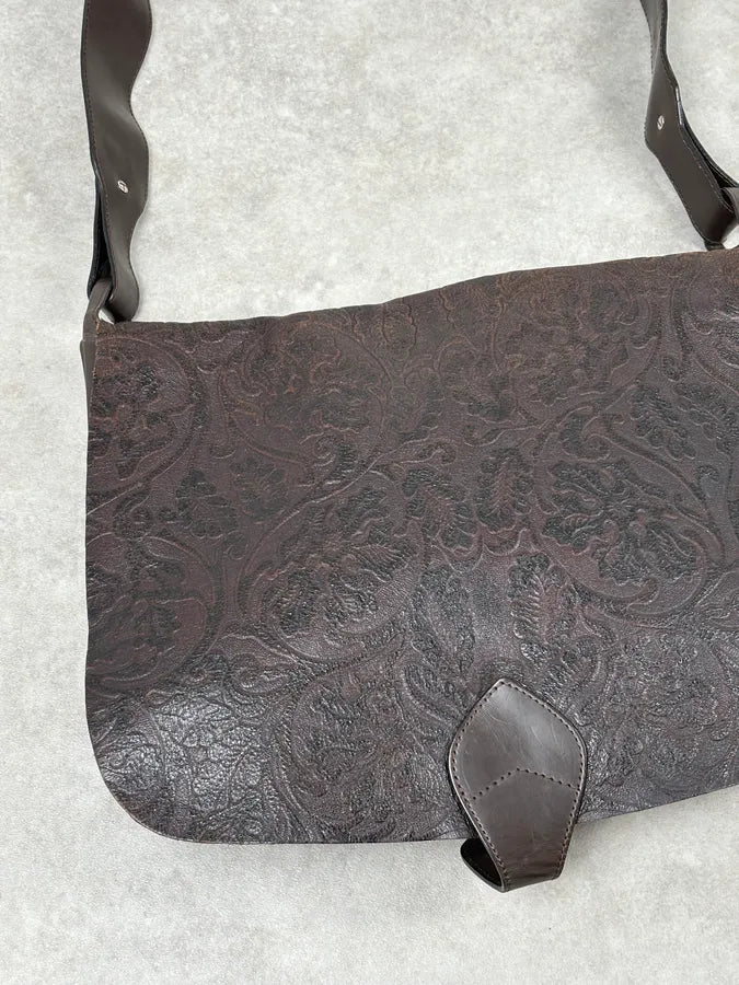 Kenzo Brown Embroidered Shoulder Bag lypMYkJ 4