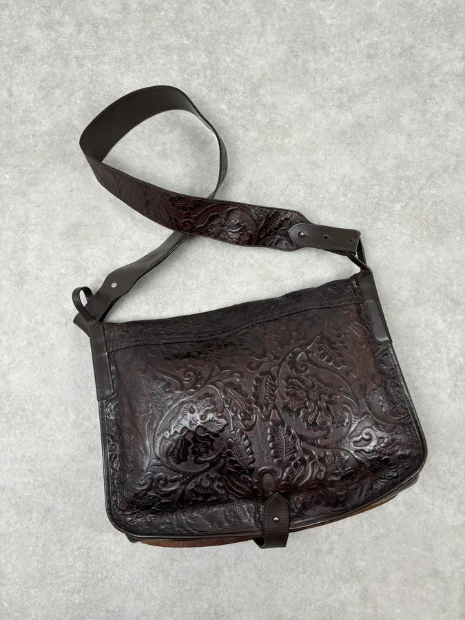 Kenzo Brown Embroidered Shoulder Bag lypMYkJ 6