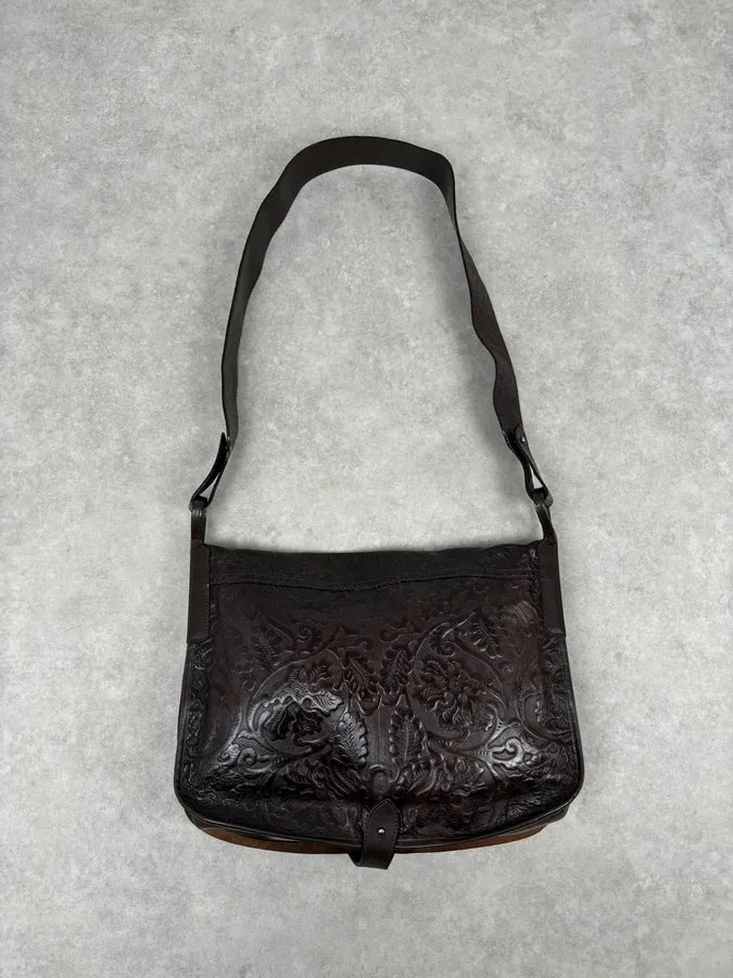 Kenzo Brown Embroidered Shoulder Bag lypMYkJ 3
