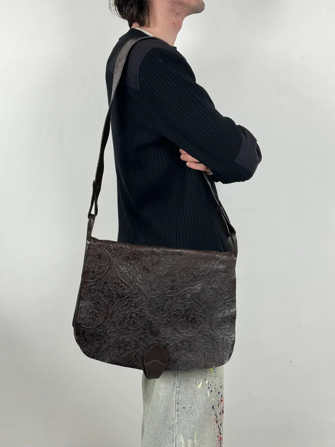 Kenzo Brown Embroidered Shoulder Bag lypMYkJ 1