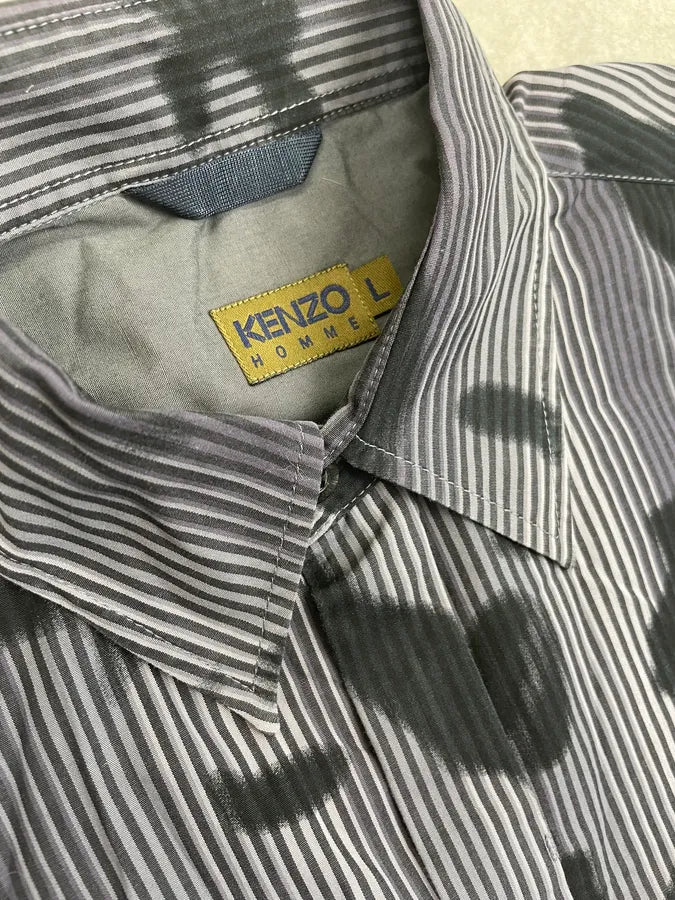 Kenzo Blue & Black Abstract Print Shirt CDzgHdx 4