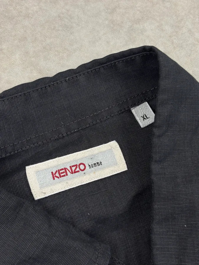 Kenzo Homme Black Embroidered Floral Shirt WGzHPGV 8