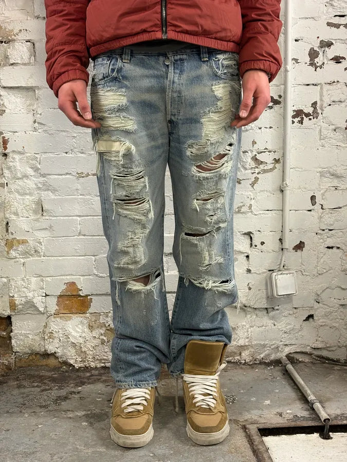 Kenzo Levi’s Destroyed Blue Denim Jeans CqCOkhA 1