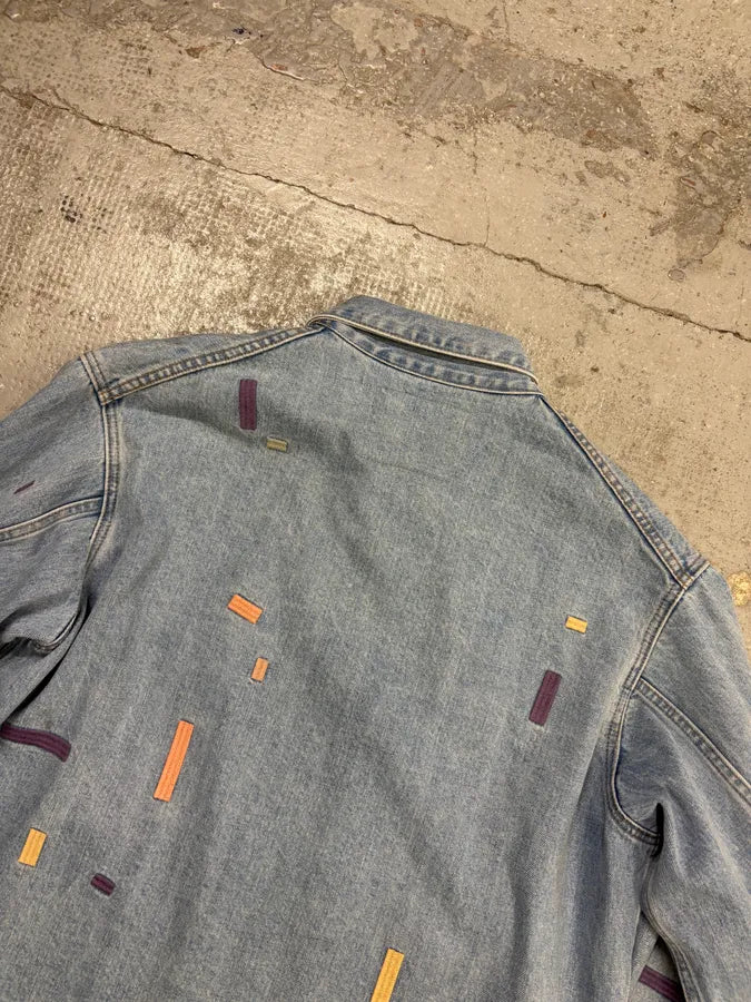 Kenzo Levi’s Embroided Blue Denim Jacket  ogrUQTE 5