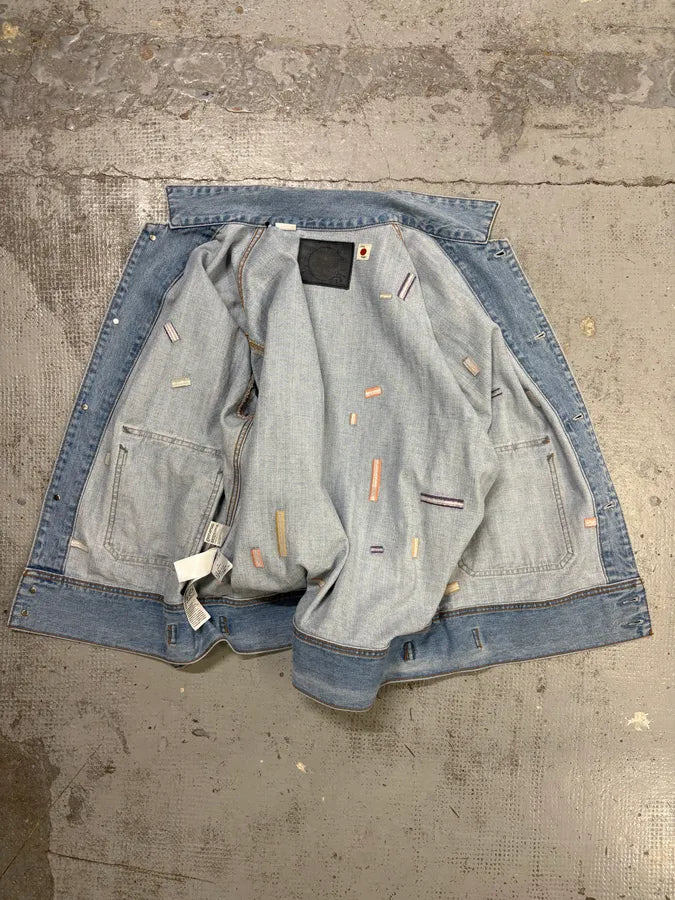 Kenzo Levi’s Embroided Blue Denim Jacket  ogrUQTE 6