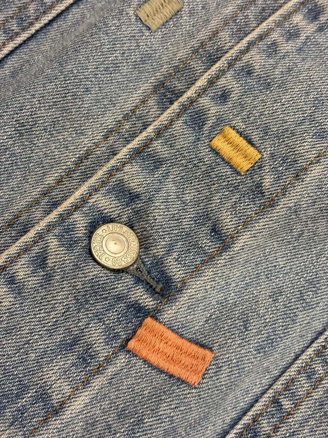 Kenzo Levi’s Embroided Blue Denim Jacket  ogrUQTE 7