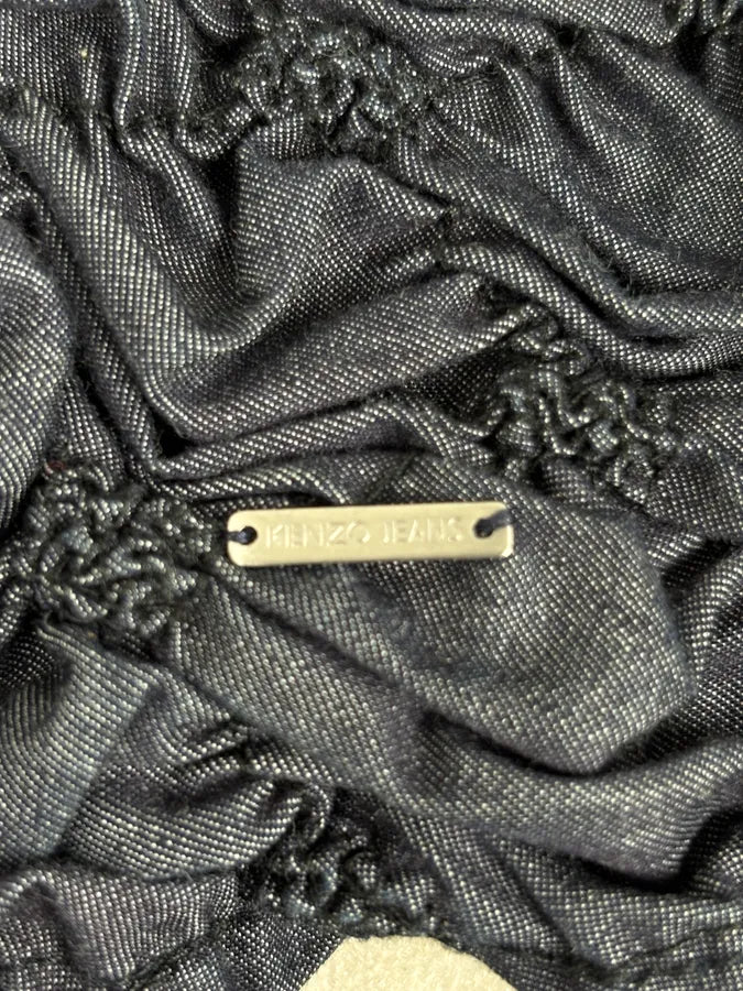 Kenzo Navy Deconstructed Pleats Abstract Denim Jacket Uyqakbe 7