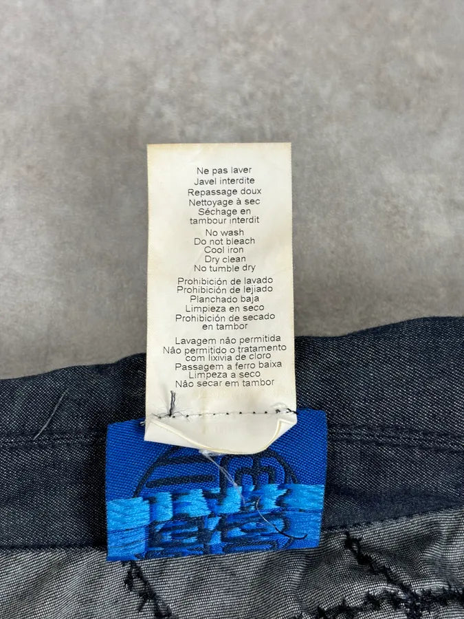 Kenzo Navy Deconstructed Pleats Abstract Denim Jacket Uyqakbe 11