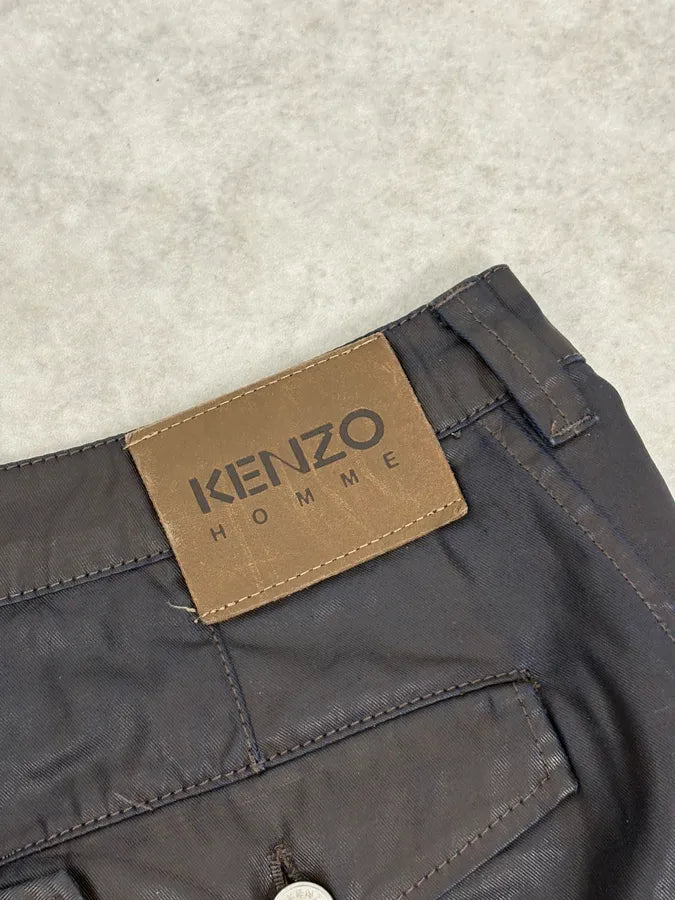 2000s Kenzo Dark Navy Waxed Cargo Pants iLuEdjW 9