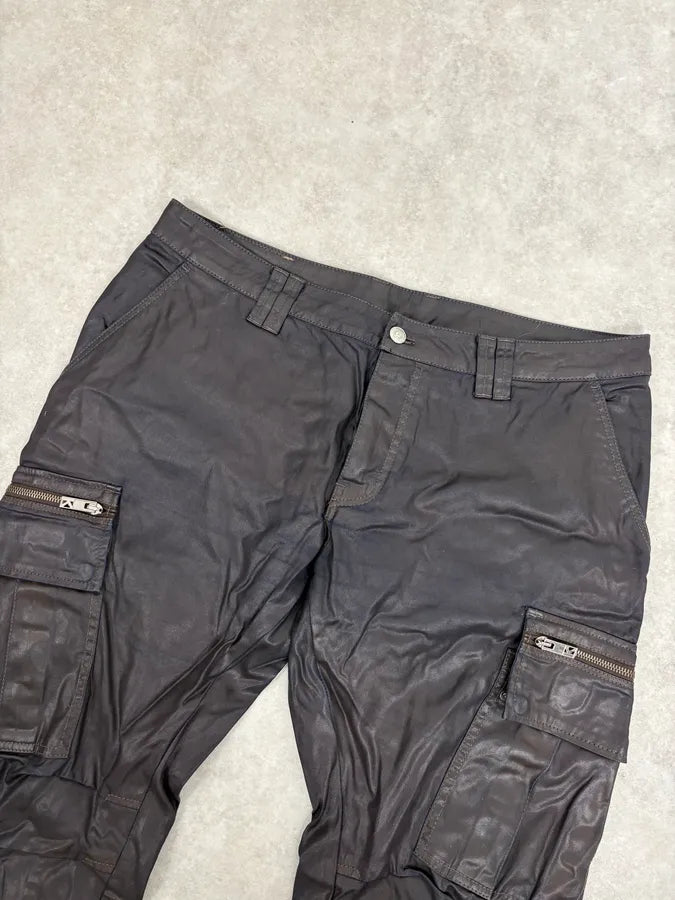 2000s Kenzo Dark Navy Waxed Cargo Pants iLuEdjW 5